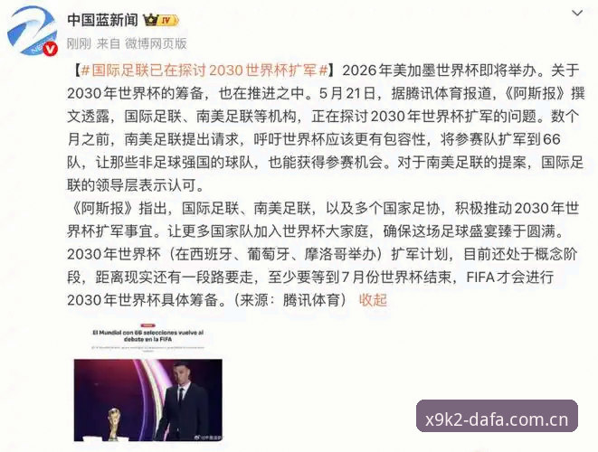 2030世界杯扩军66队完整指南：中国男足重返世界杯的绝佳机会解读